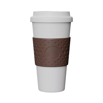 The Coffee Choice Brown 16 Oz Double Insulated Travel Cup with Non-Slip Sleeve, BPA Free