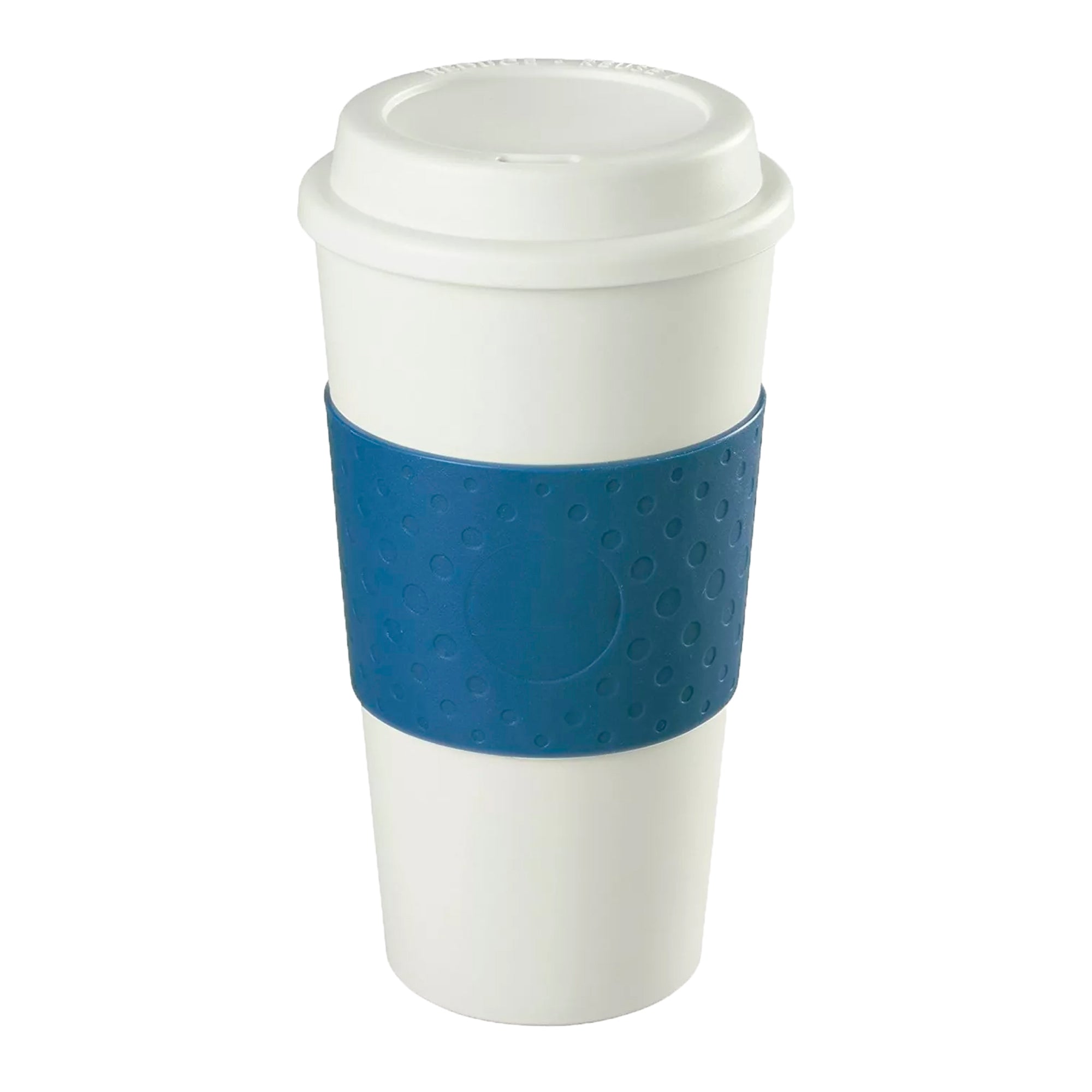 The Coffee Choice 16 Ounce Blue Double Walled Insulation Hot or Cold Travel Cup