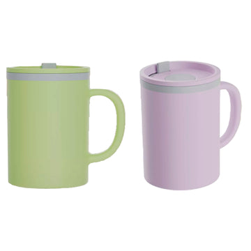 The Coffee Choice Set of 2 Purple & Yellow 16 Oz Cups