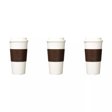 The Coffee Choice 3 Pack Brown 16 Oz Reusable Insulated Travel Coffee Cups, BPA Free